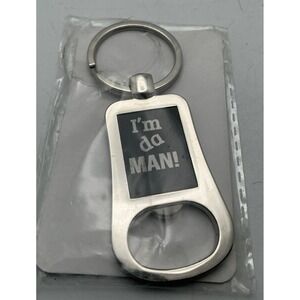 "I'm da MAN" Vintage Novelty Keychain and Bottle Opener, New In Bag